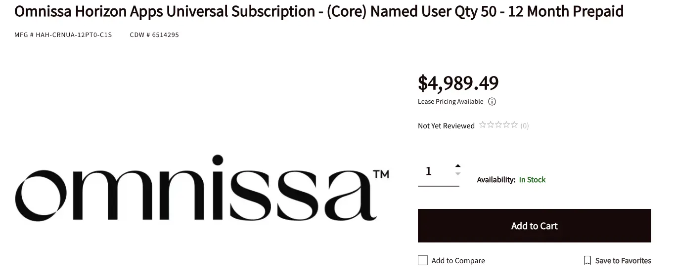 1-year subscription to Omnissa Horizon Apps